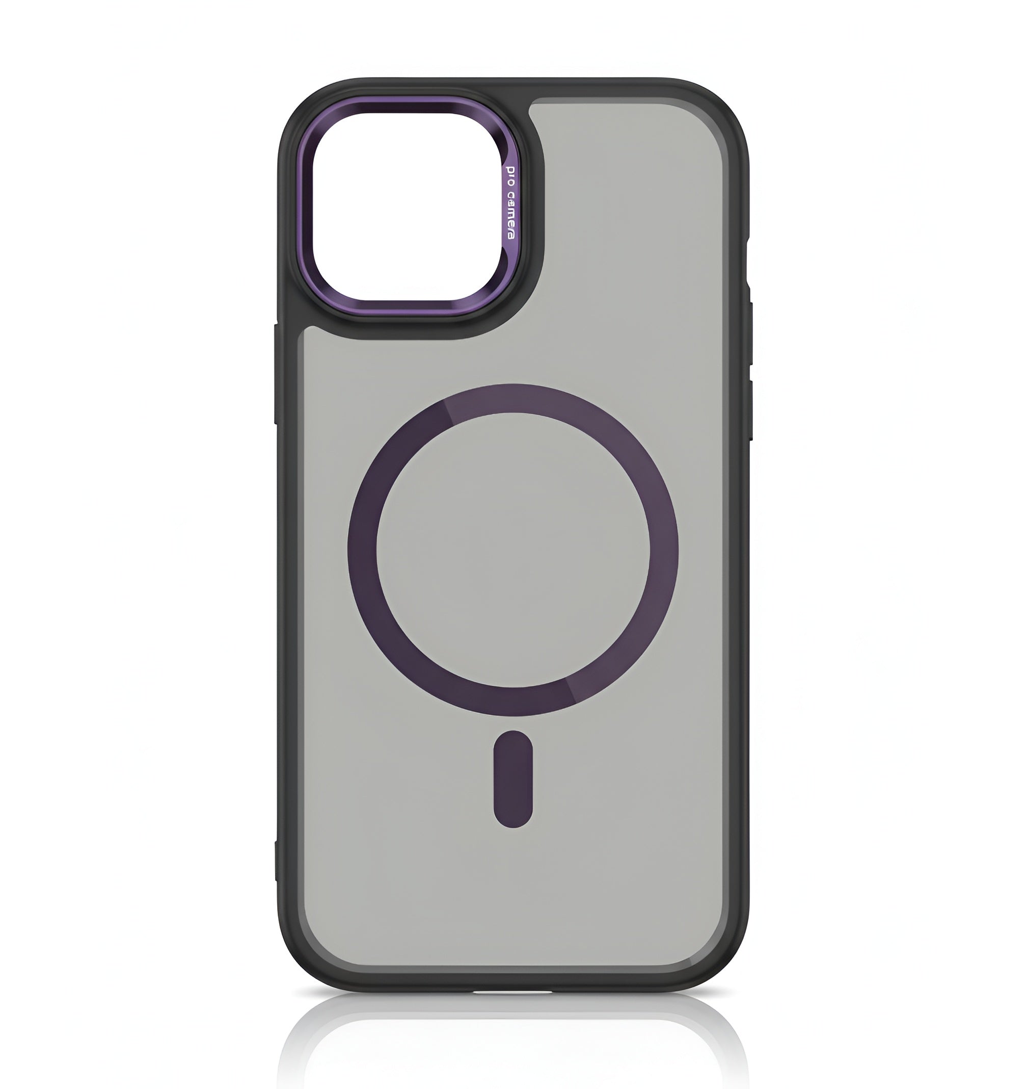 Case transparent noir avec MagSafe pour iPhone 13, 14