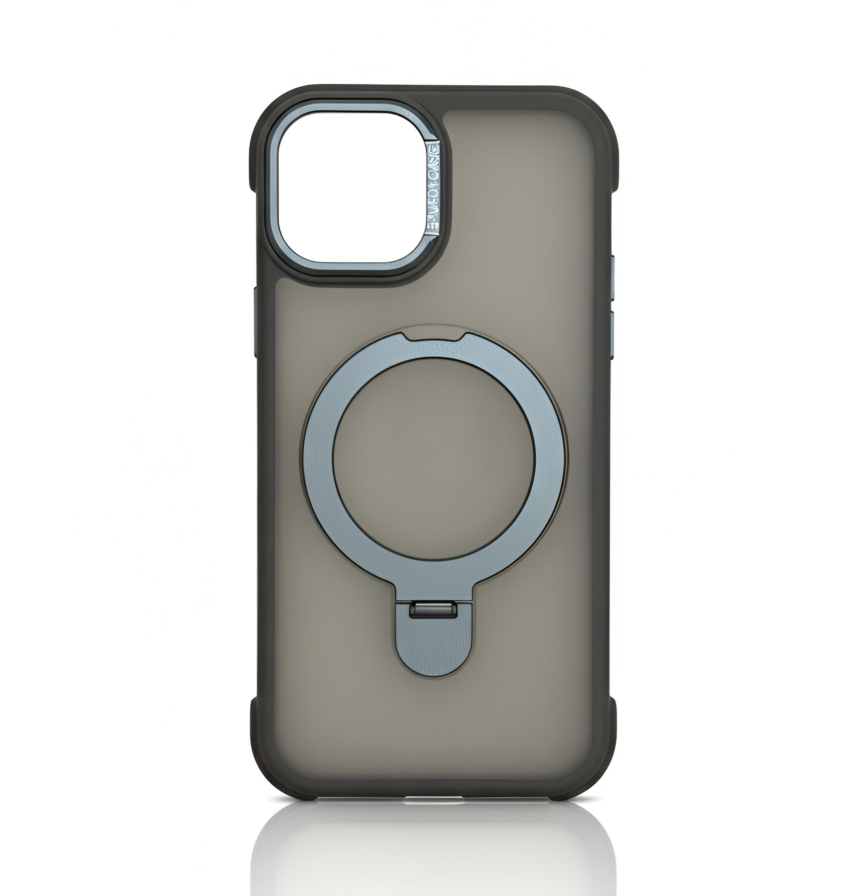 Case transparent matte avec stand et MagSafe pour iPhone