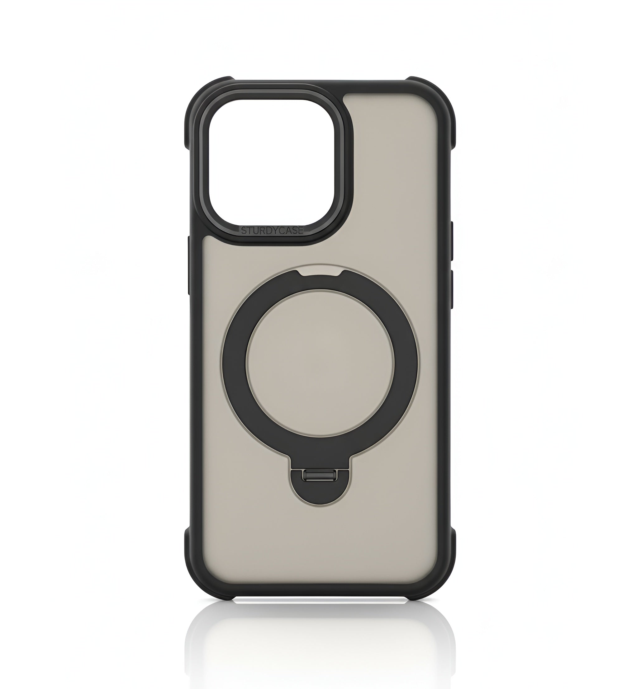 Case transparent matte avec stand et MagSafe pour iPhone