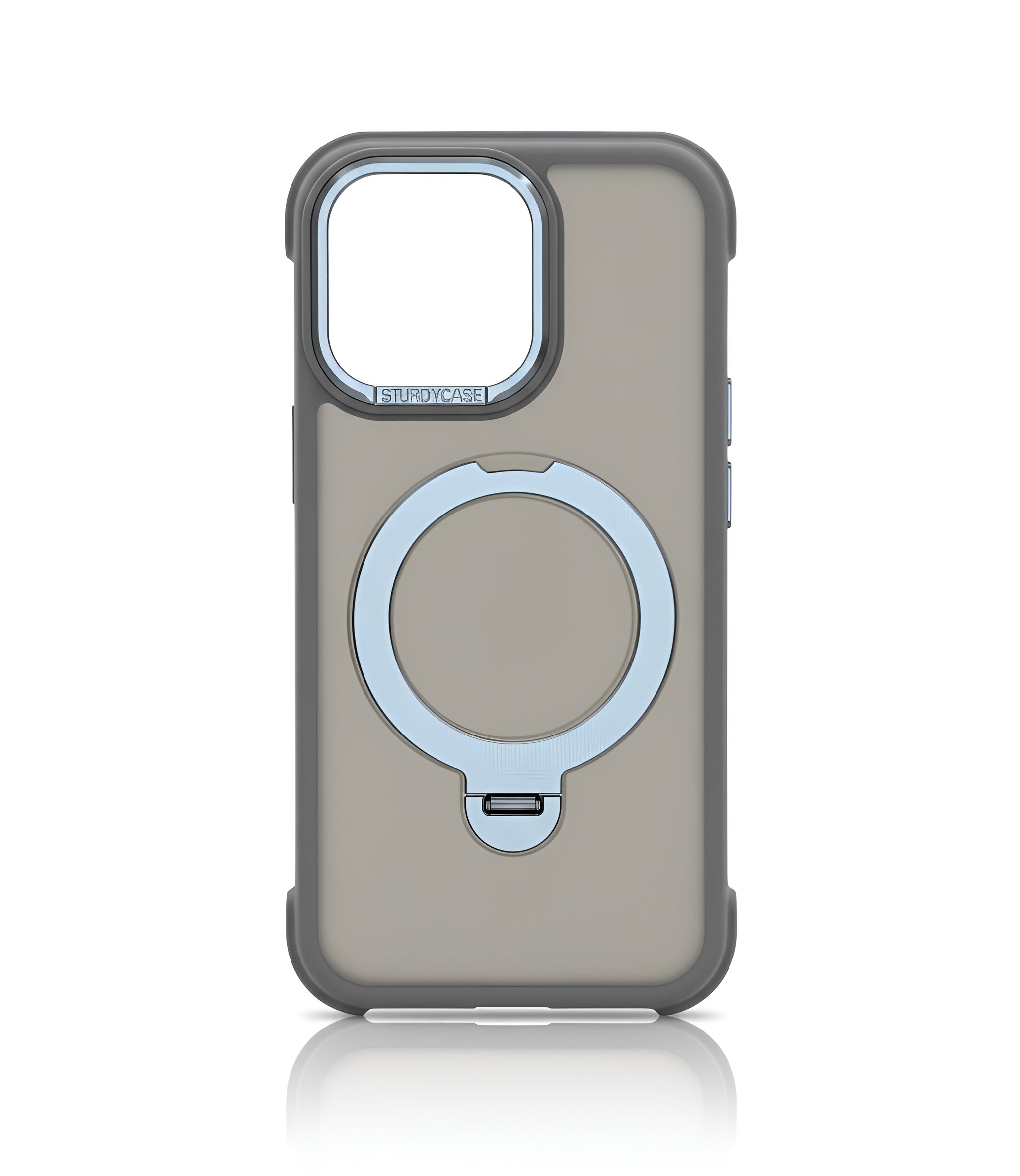 Case transparent matte avec stand et MagSafe pour iPhone