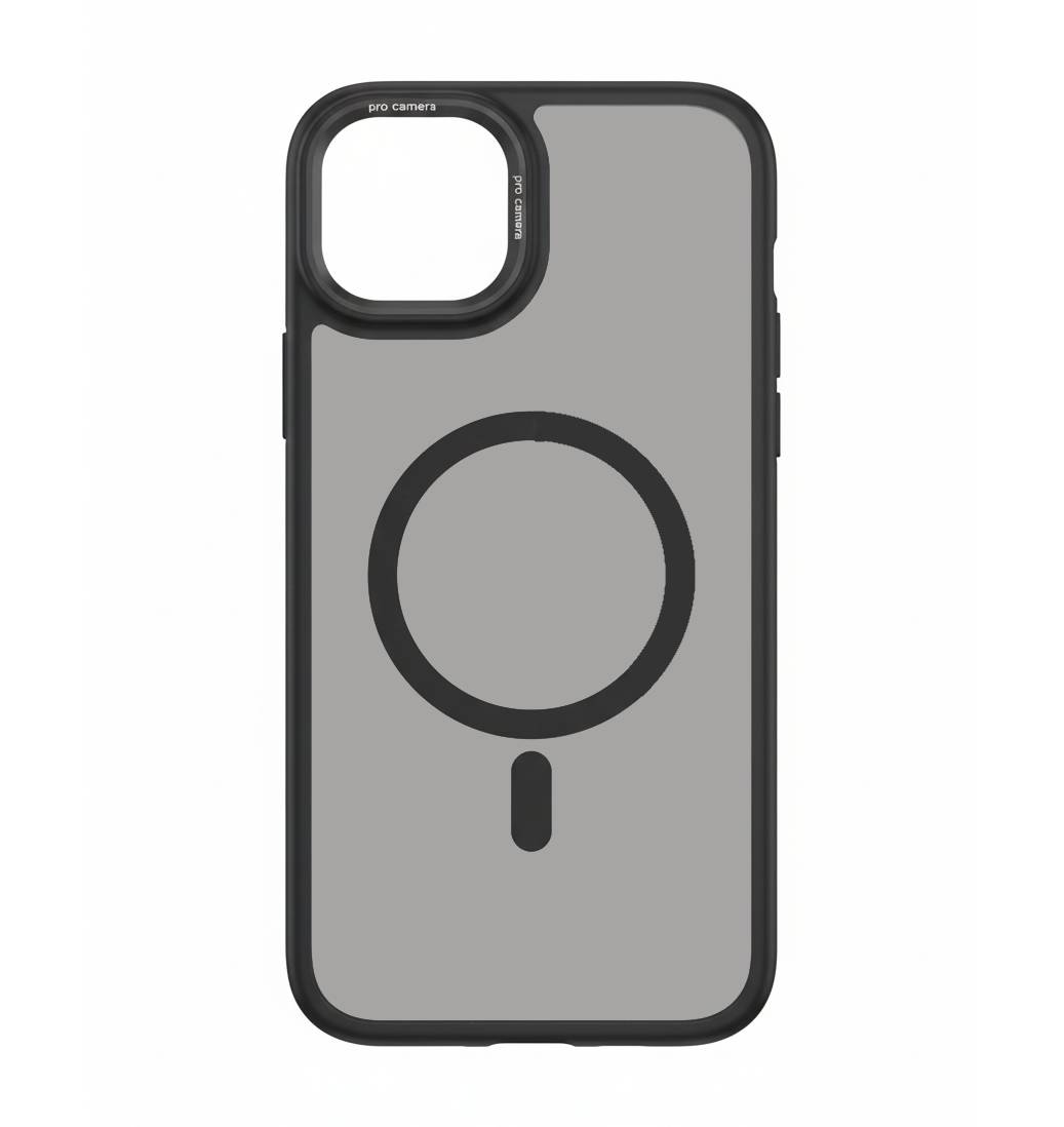 Case transparent noir avec MagSafe pour iPhone 14 Plus, 15 Plus