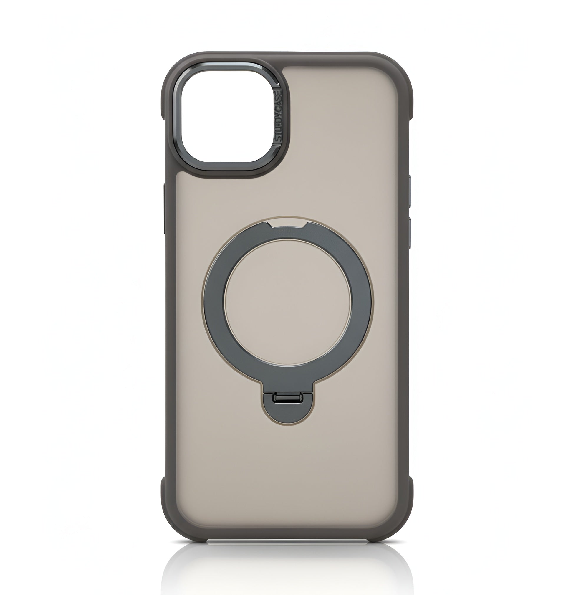 Case transparent matte avec stand et MagSafe pour iPhone