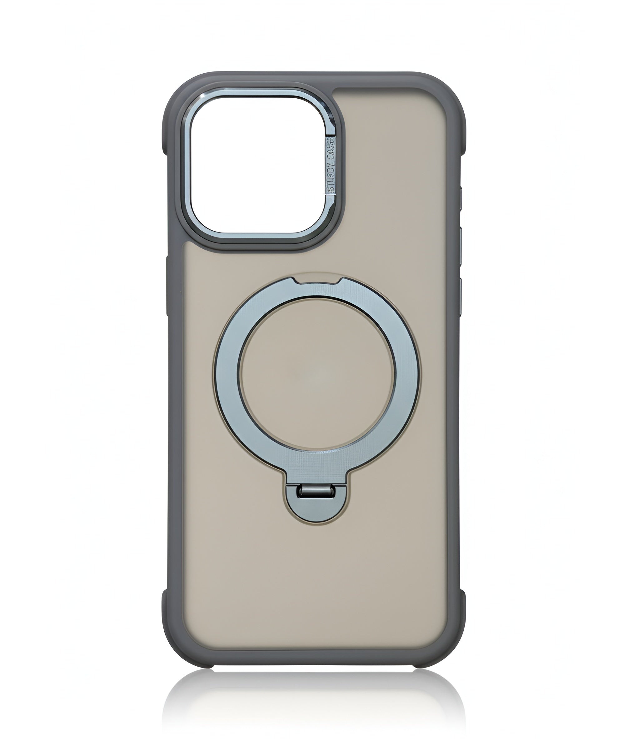 Case transparent matte avec stand et MagSafe pour iPhone