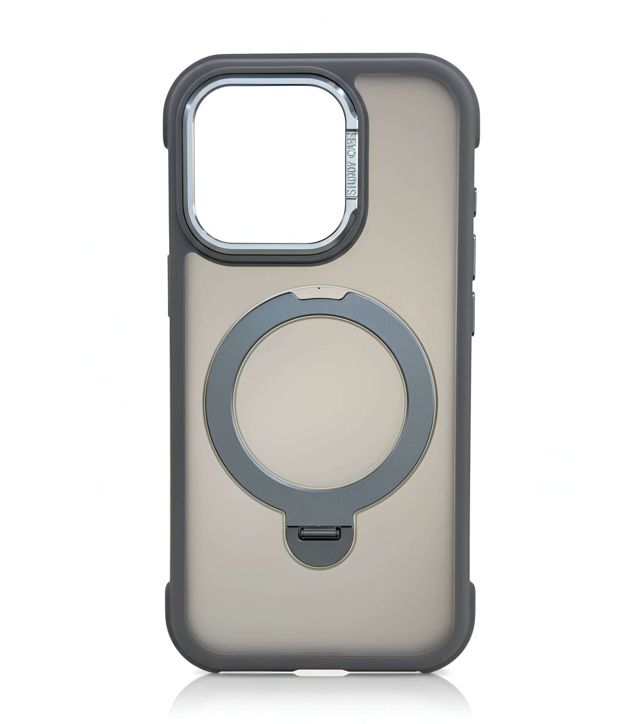 Case transparent matte avec stand et MagSafe pour iPhone