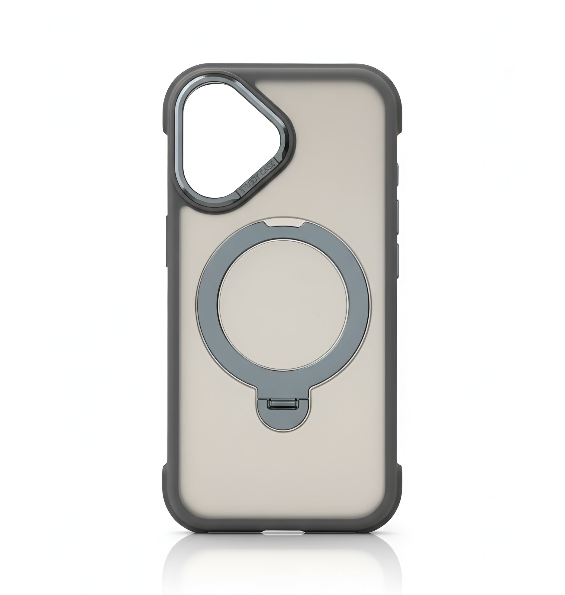 Case transparent matte avec stand et MagSafe pour iPhone