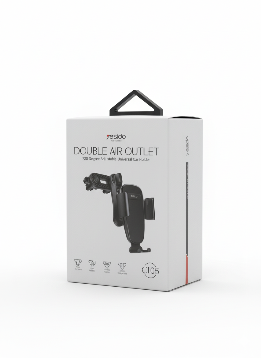 Support auto Yesido C105 Double Sortie d’Air 720°