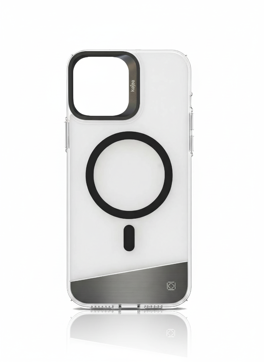 جراب شفاف من الألومنيوم مزود بنافذة وخاصية MagSafe لهاتف iPhone 16 Pro Max