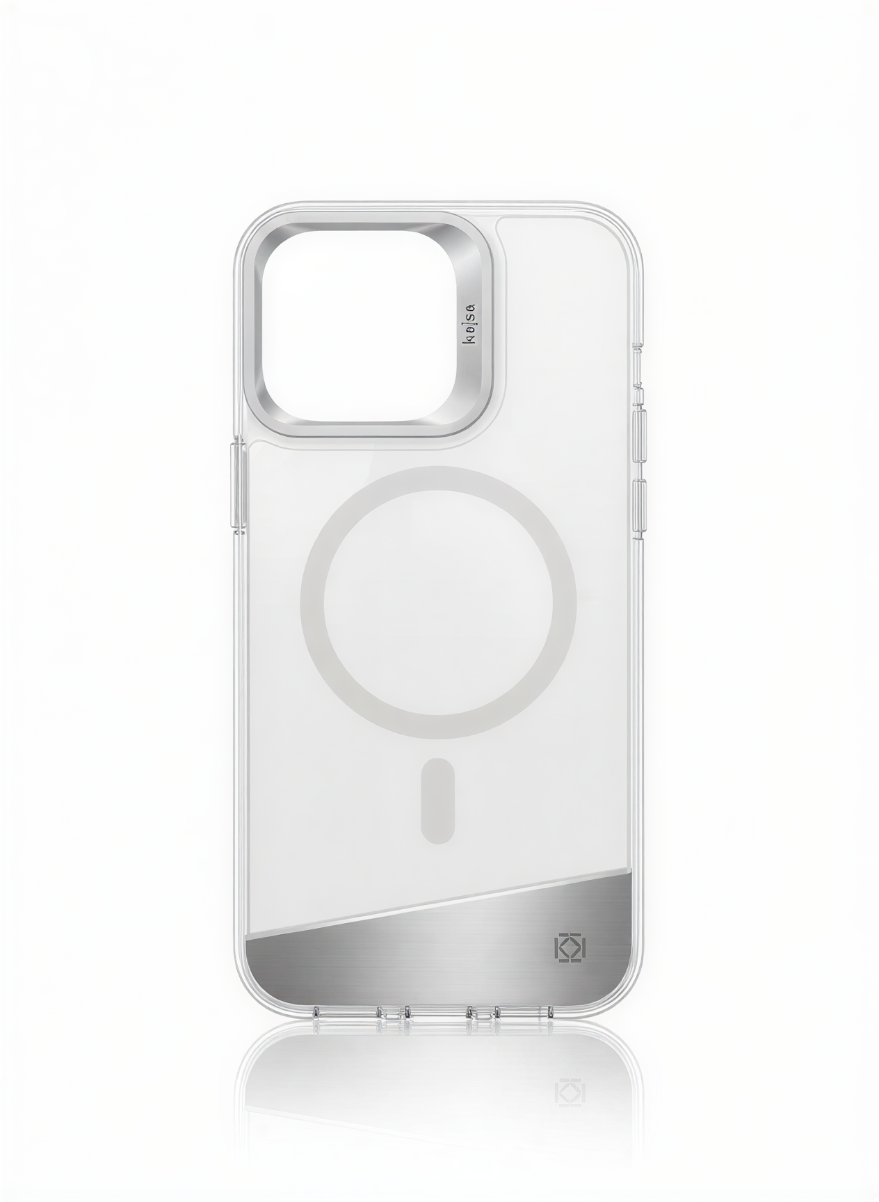 جراب شفاف من الألومنيوم مزود بنافذة وخاصية MagSafe لهاتف iPhone 16 Pro Max