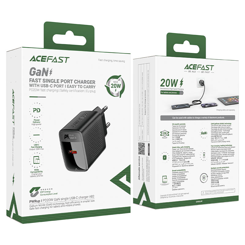 Chargeur rapide Type-C ACEFAST A82 20W GaN