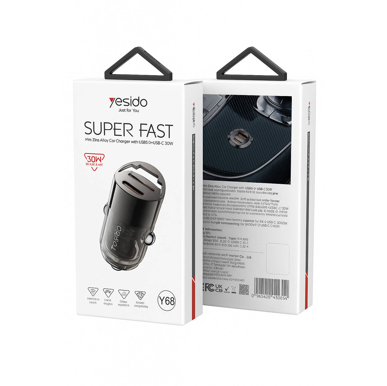 Chargeur auto super fast Yesido Y68