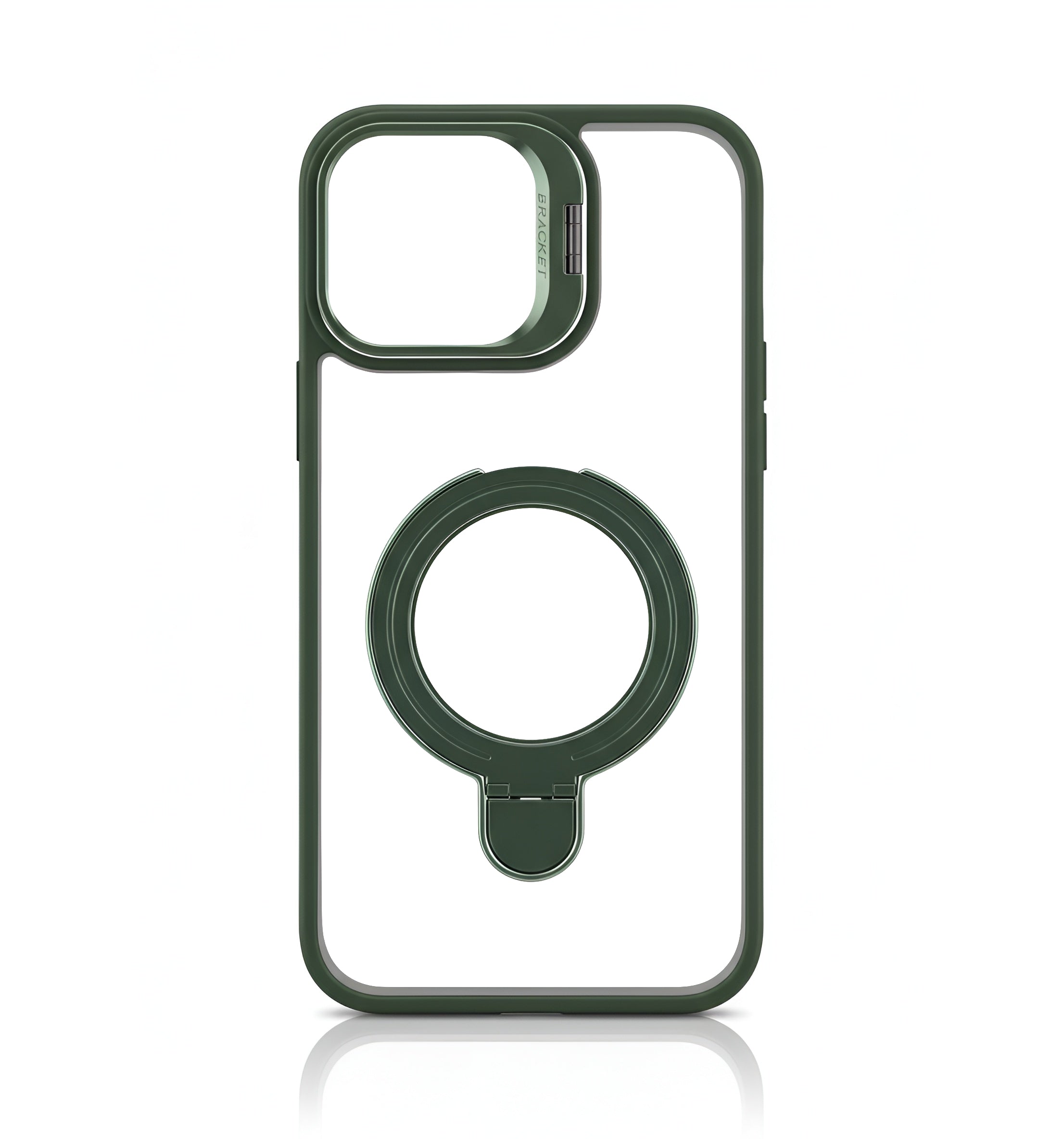 Case transparent colorée avec MagSafe stand + protection caméra pour iPhone 13 Pro Max