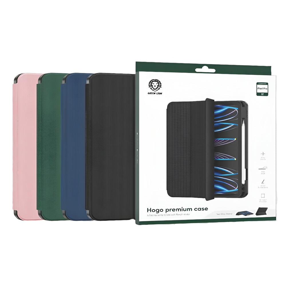 Case Green Lion Hogo Premium with Pencil Holder pour iPad