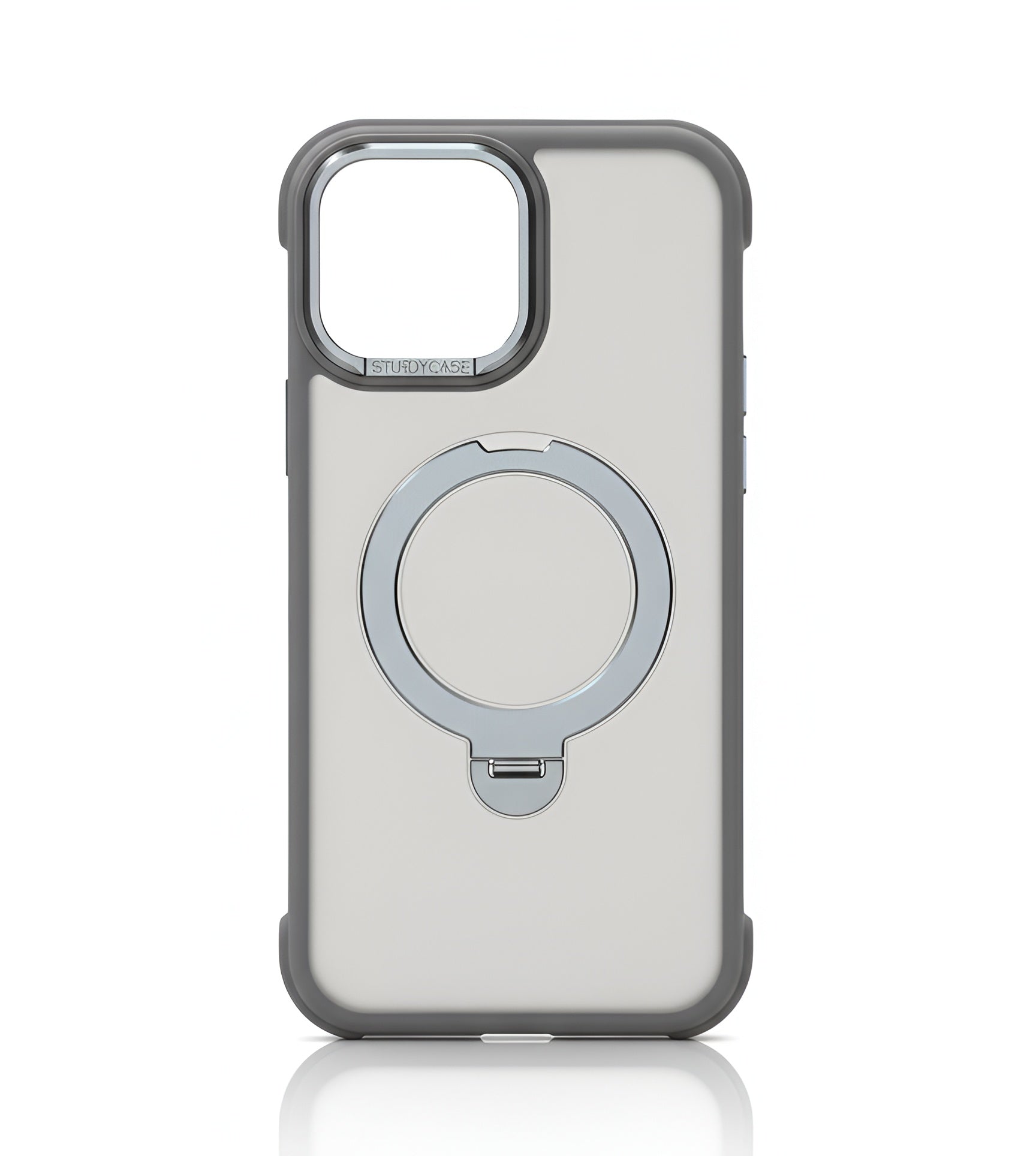 Case transparent matte avec stand et MagSafe pour iPhone